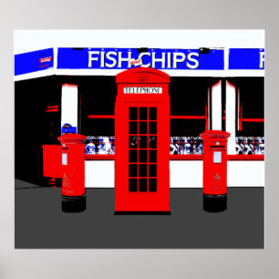 Affiches Montage d'icônes anglais