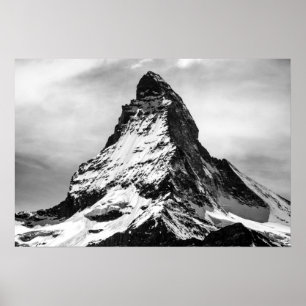 Affiches Montagne alpine iconique Matterhorn dans le noir