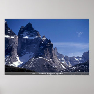 Affiches Montagnes de Cuernos, Patagonie, Argentine