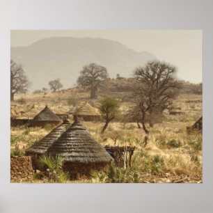 Affiches Montagnes de Nuba, village de Nugera