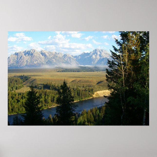 Affiches Montagnes et rivière de Jackson Hole (Devant)