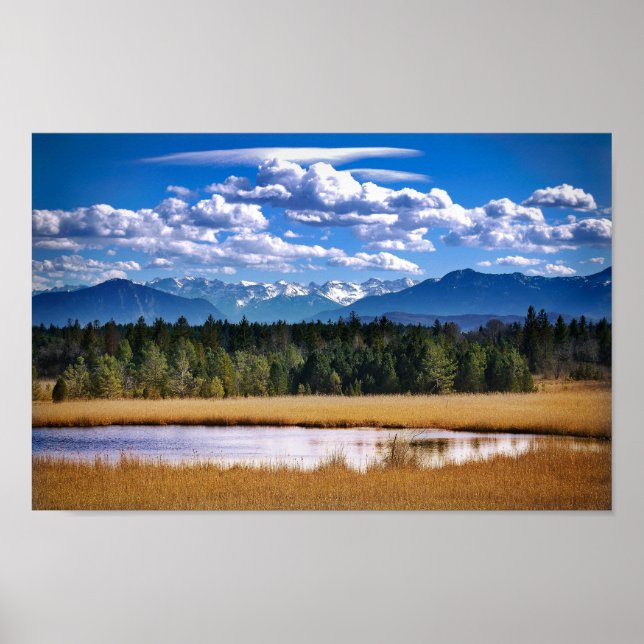 Affiches Montagnes pittoresques Paysage alpin (Devant)