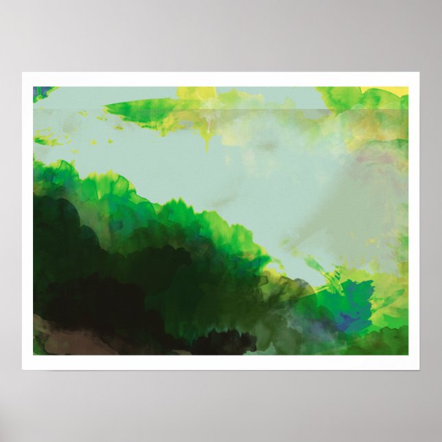 Affiches Montagnes vertes Abstraites (Devant)