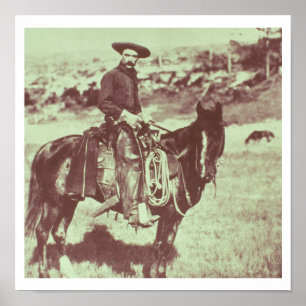 Affiches Montana Cowboy, vers 1880 (photo b/w)