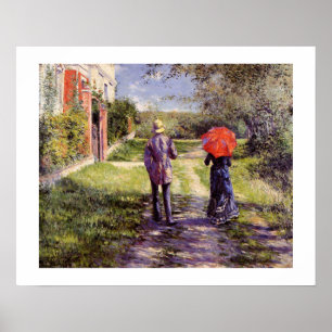 Affiches Montant du chemin par Gustave Caillebotte Imprimer