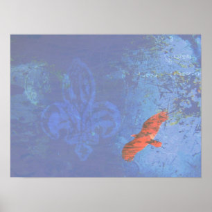 Affiches Montent la grunge bleue