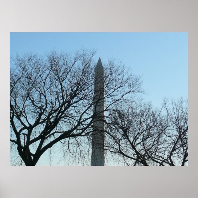 Affiches Monument de Washington dans le paysage d'hiver I (Devant)