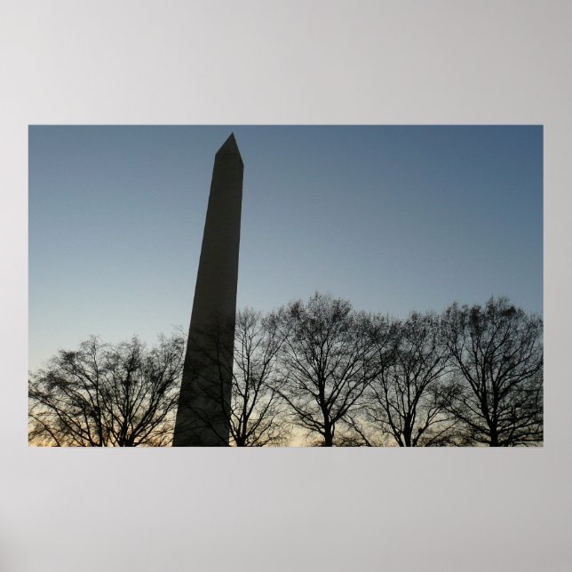 Affiches Monument de Washington dans le paysage d'hiver II (Devant)
