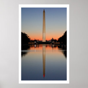 Affiches Monument de Washington et réflexion au coucher du 