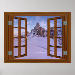 Affiches Monument Valley USA Faux Window Vue hiver