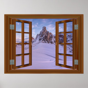 Affiches Monument Valley USA Faux Window Vue hiver
