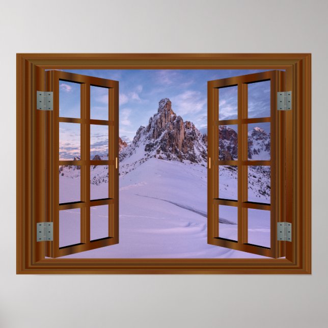 Affiches Monument Valley USA Faux Window Vue hiver (Devant)
