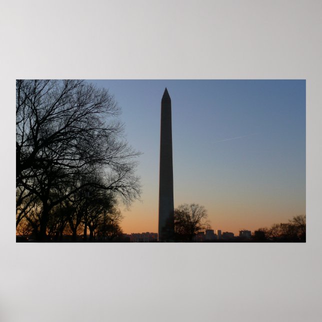 Affiches Monument Washington au coucher du soleil à DC (Devant)