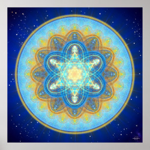 Affiches Moon Merkaba Mandala