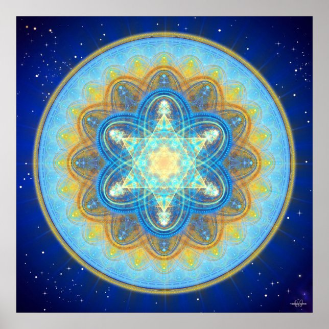 Affiches Moon Merkaba Mandala (Devant)