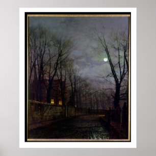 Affiches Moonlit Street Scene, 1882 (oil on canvas) 2