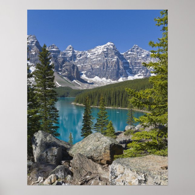 Affiches Moraine Lake, Rocheuses canadiennes, Alberta, Cana (Devant)