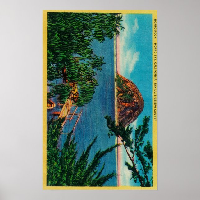Affiches Morro Rock dans le comté de San Luis Obispo (Devant)
