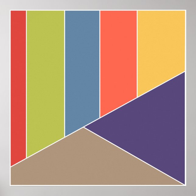 Affiches MOSAIC rayures triangles couleur I + vos idées (Devant)