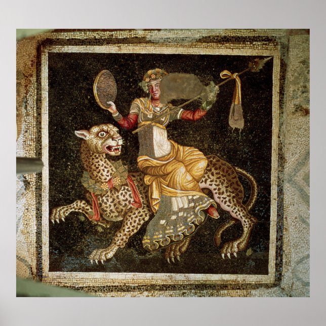 Affiches Mosaïque de Dionysus chevauchant un Leopard c.180  (Devant)