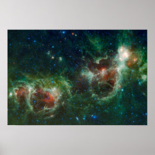 Affiches Mosaïque infrarouge du Coeur et de la Soul nebulae