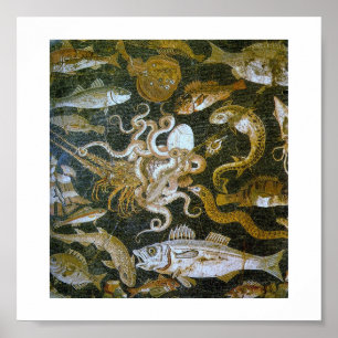 Affiches Mosaïques antiques vintages (Pompéi)