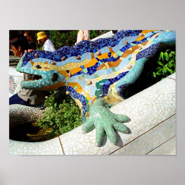 Affiches Mosaïques Gaudi Lizard (Devant)