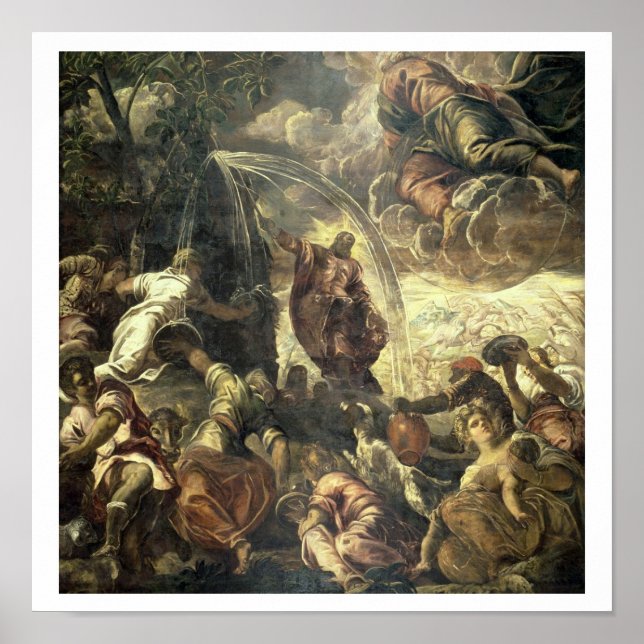 Affiches Moses Striking Water from the Rock, 1575 (Devant)