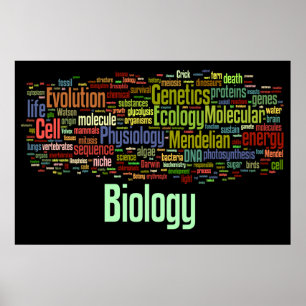 Affiches Mot de biologie No 8 Noir