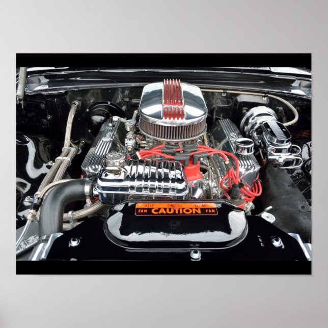 Affiches Moteur de voiture customisé (Devant)