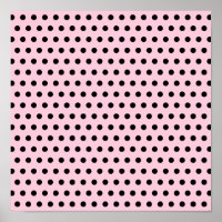 Motif à points Polka rose et noir. Spotty.