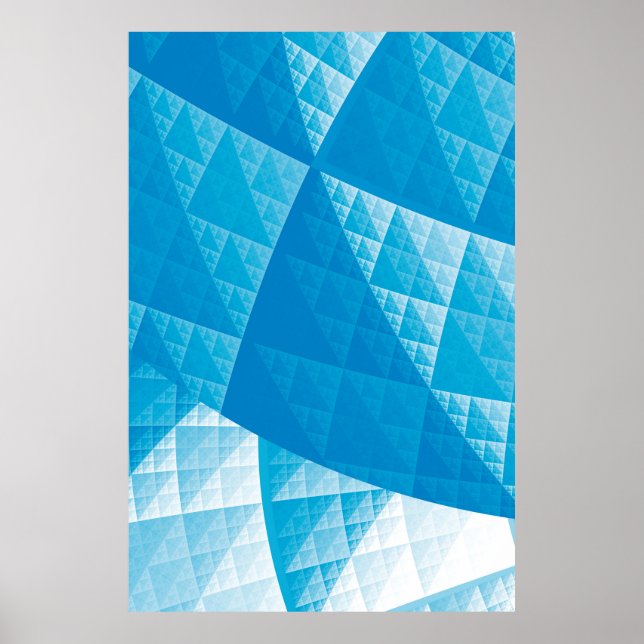 Affiches Motif abstrait bleu (Devant)