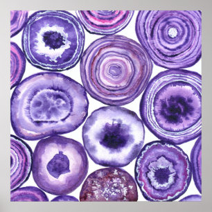 Affiches Motif agate violet