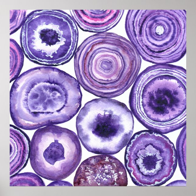 Affiches Motif agate violet (Devant)
