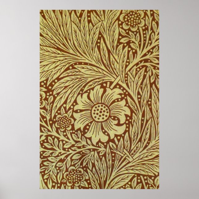 Affiches Motif Antique Fleur de Souci de William Morris (Devant)