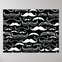 Motif branché Hipster noir et blanc Mustache