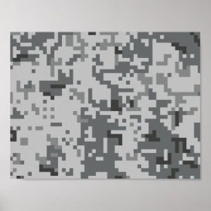 Affiches Motif Camo Gris Urbain