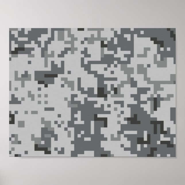 Affiches Motif Camo Gris Urbain (Devant)
