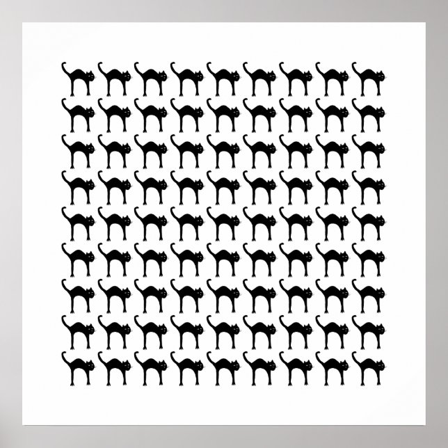 Affiches motif chat noir (Devant)