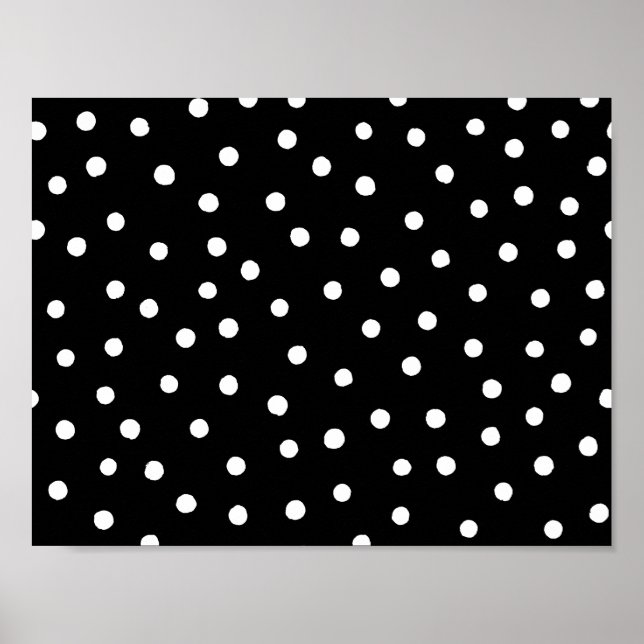Affiches Motif Confetti Noir Et Blanc (Devant)