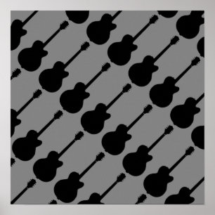 Affiches motif de guitares rock noir