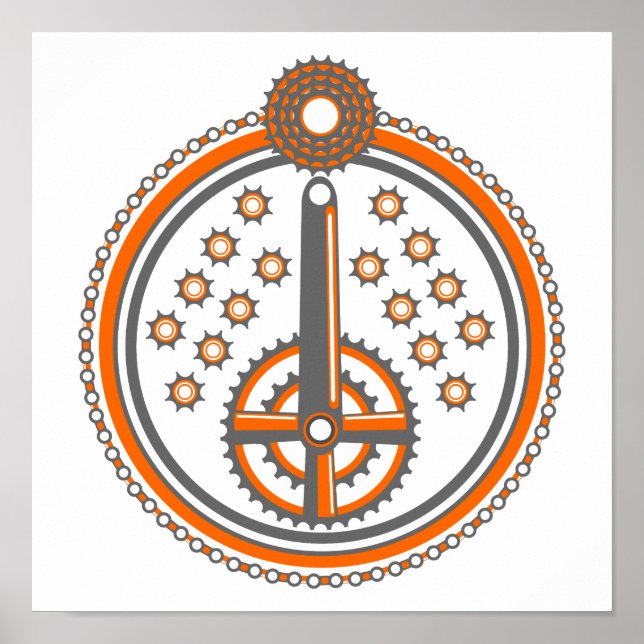 Affiches Motif de pièces de vélo (Devant)