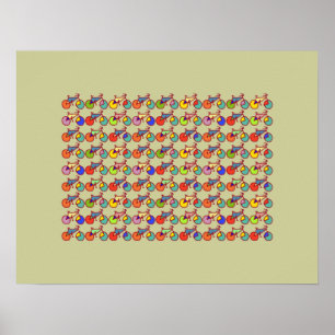 Affiches motif de vélo coloré