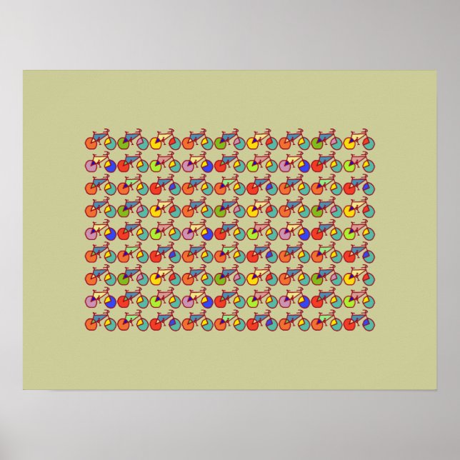 Affiches motif de vélo coloré (Devant)