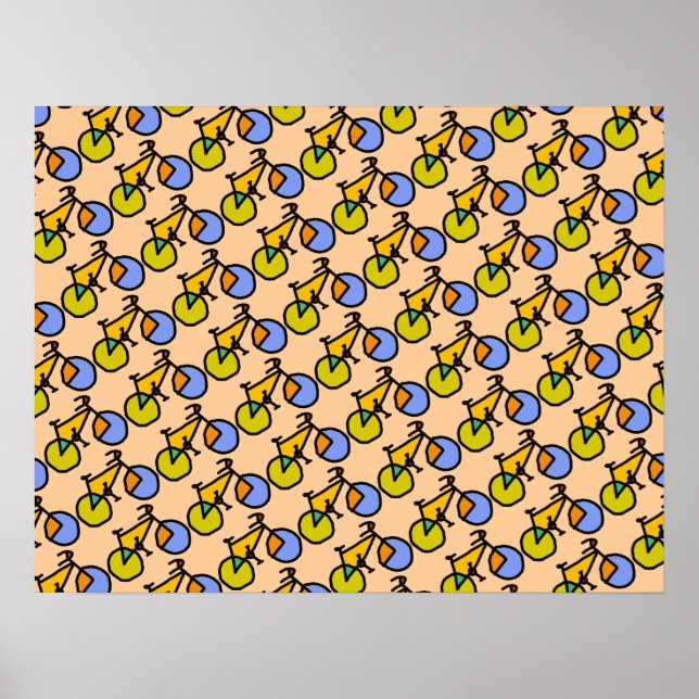 Affiches motif de vélos heureux (Devant)