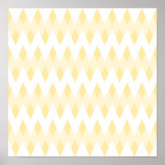 Affiches Motif de Zigzag Jaune crémeux aux formes diamant.