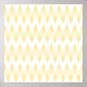 Affiches Motif de zigzag jaune crémeux avec des formes de