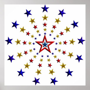 Affiches Motif des étoiles patriotiques