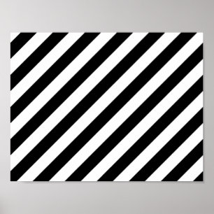 Affiches Motif Diagonal Noir Et Blanc