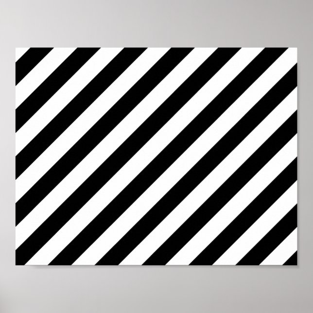 Affiches Motif Diagonal Noir Et Blanc (Devant)
